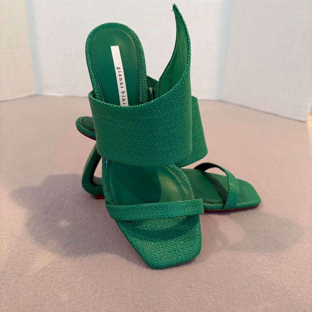 Gianni Bini‎ Green Sculptural Heel Sandals – Size 9.5M - Picture 5 of 16